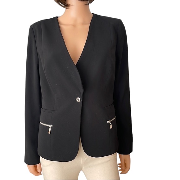 NWOT Laundry by Shelli Segal black edgy blazer - Picture 1 of 9